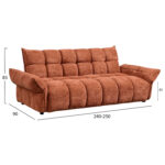 ΚΑΝΑΠΕΣ ΚΡΕΒΑΤΙ MELU HM3314.04 ΤΕΡΑΚΟΤΑ ΥΦΑΣΜΑ--ΚΑΘΙΣΜΑ POCKET SPRINGS 240-250x90x85Υεκ - Image 2