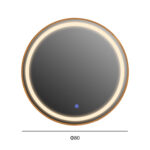 ΚΑΘΡΕΠΤΗΣ ΤΟΙΧΟΥ ΣΤΡΟΓΓΥΛΟΣ ROUNDER HM4503.30 ΑΛΟΥΜΙΝΙΟ ΣΕ ΧΡΥΣΟ-ΦΩΤΙΣΜΟΣ LED Φ80εκ. - Image 2