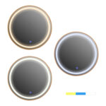 ΚΑΘΡΕΠΤΗΣ ΤΟΙΧΟΥ ΣΤΡΟΓΓΥΛΟΣ ROUNDER HM4503.30 ΑΛΟΥΜΙΝΙΟ ΣΕ ΧΡΥΣΟ-ΦΩΤΙΣΜΟΣ LED Φ80εκ. - Image 3