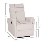 ΠΟΛΥΘΡΟΝΑ RELAX ΜΕ ΗΛΕΚΤΡΙΚΗ ΑΝΑΚΛΙΣΗ SYNTHIA HM3309.01 ΜΠΕΖ ΥΦΑΣΜΑ 75x86x100Yεκ - Image 2