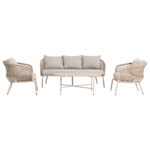 ΣΕΤ ΣΑΛΟΝΙ ΕΞ.ΧΩΡΟΥ 5Θ ELOWEN HM6508.02 ΑΛΟΥΜΙΝΙΟ-ΣΧΟΙΝΙ ΜΠΕΖ--ΜΑΞΙΛΑΡΙΑ ΓΚΡΙ