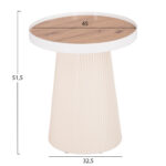 ΤΡΑΠΕΖΑΚΙ ΒΟΗΘΗΤΙΚΟ DENTON HM18023.02 MDF TOP ΦΥΣΙΚΟ ΞΥΛΟΥ-ΒΑΣΗ ΛΕΥΚΗ Φ45x51,5Υεκ. - Image 2