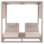 ΔΙΠΛΗ ΞΑΠΛΩΣΤΡΑ ΑΛΟΥΜΙΝΙΟΥ ΠΑΡΑΛΙΑΣ ΜΕ ΣΚΙΑΣΤΡΟ GALLANT HM6097.04 ΚΑΠΟΥΤΣΙΝΟ 2x2x2μ - Image 3