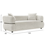 ΚΑΝΑΠΕΣ 2-ΘΕΣΙΟΣ ARCTIS HM3328.02 ΑΝΟΙΧΤΟ ΜΠΕΖ ΥΦΑΣΜΑ 169x88x68Υεκ. - Image 2