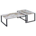 ΤΡΑΠΕΖΙ ΣΑΛΟΝΙΟΥ 2ΤΜΧ TERREN HM18365.01 ΜΕΤΑΛΛΟ--SINTERED STONE PANDORA 120x70x45Υεκ