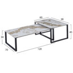 ΤΡΑΠΕΖΙ ΣΑΛΟΝΙΟΥ 2ΤΜΧ TERREN HM18365.01 ΜΕΤΑΛΛΟ--SINTERED STONE PANDORA 120x70x45Υεκ - Image 3