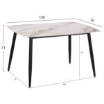 ΤΡΑΠΕΖΙ RAVEN HM9854.04 ΚΕΡΑΜΙΚΟ TOP ΜΕ ΟΨΗ ΜΑΡΜΑΡΟΥ τ.CALACATTA 120x70x73Υεκ. - Image 2
